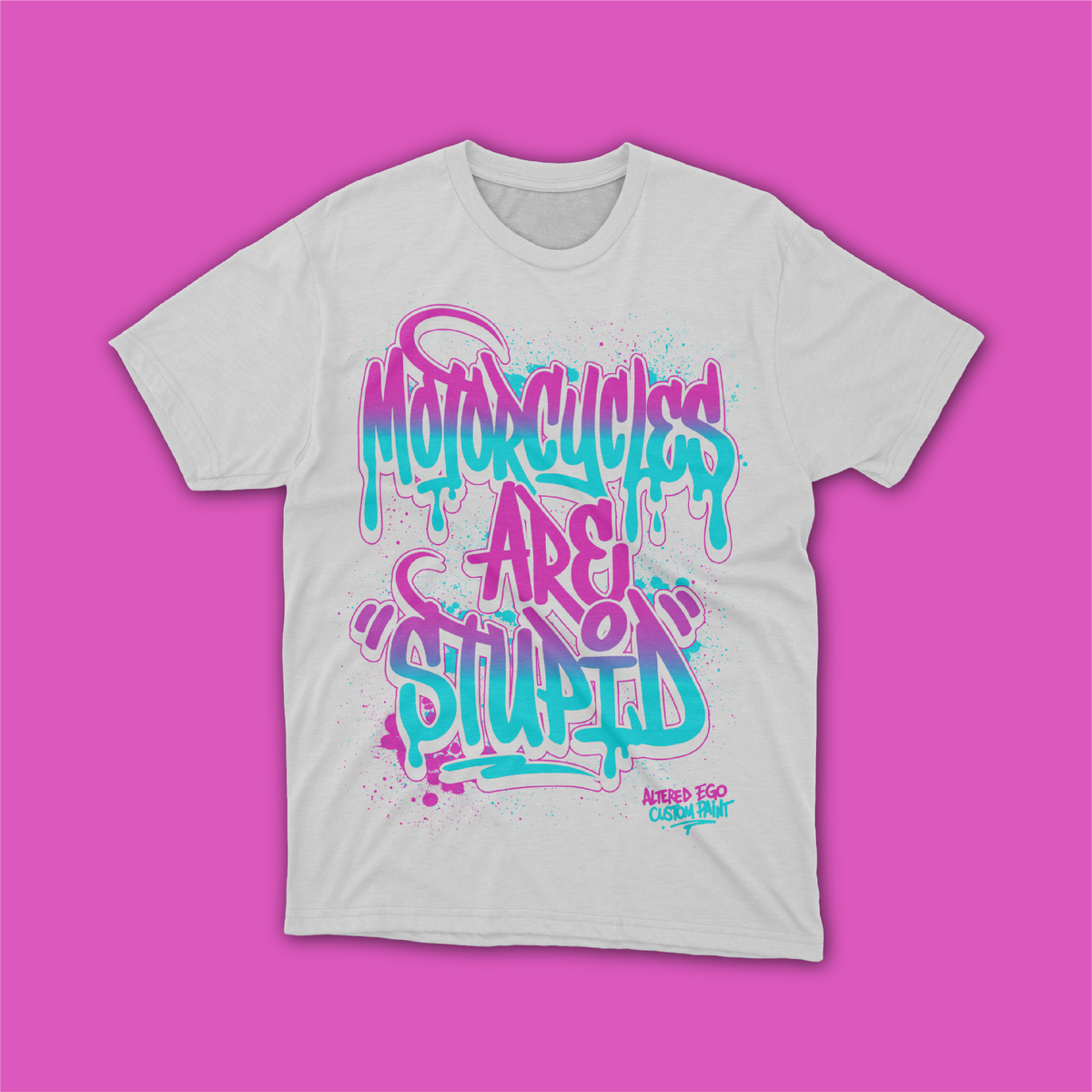 Motorcycles Are Stupid Tee — White