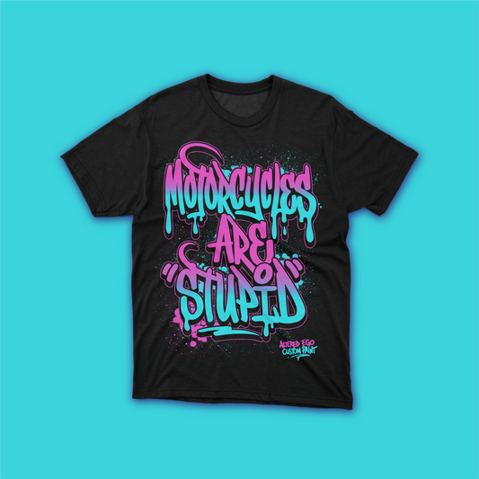 Motorcycles Are Stupid Tee — Black