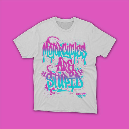 Motorcycles Are Stupid Tee — White